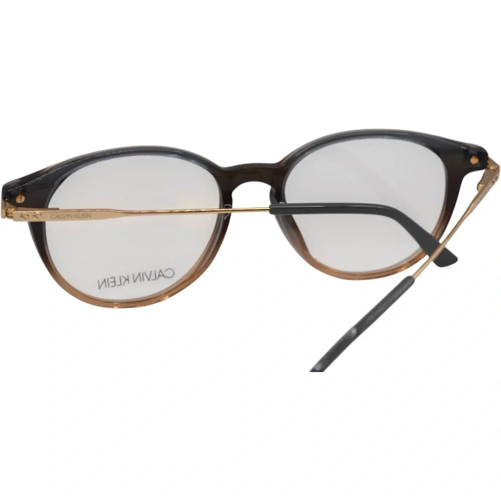 Calvin Klein Women’s Eyeglasses | Crystal Grey | Round Full Rim | 51–17–140